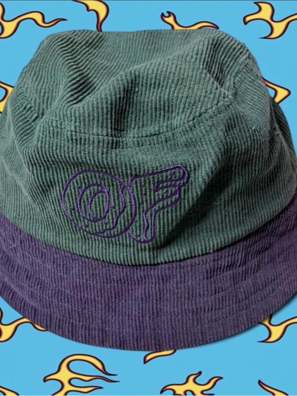 Odd Future Green and Purple Corduroy Bucket Hat